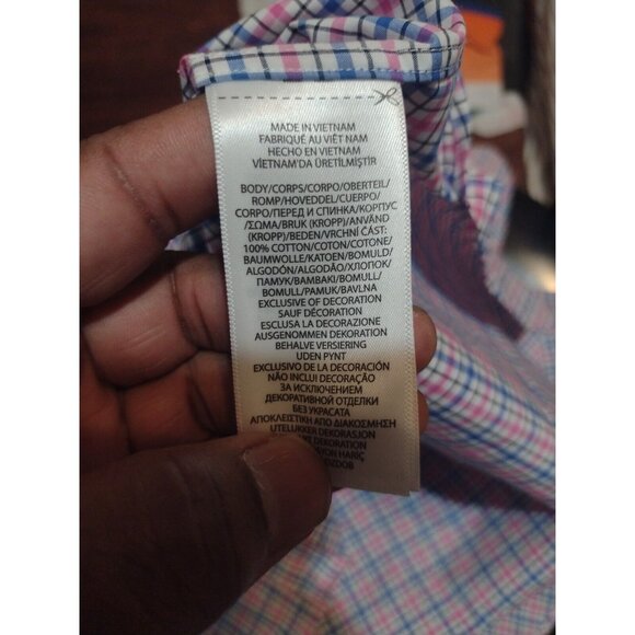 RALPH LAUREN Pink Long Sleeve Shirt size L Mens Classic Fit 100% Cotton Stretch - Picture 11 of 13